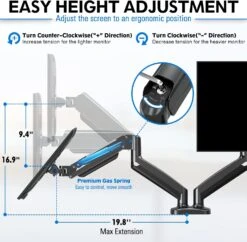 Dual Monitor Desk Mount For 17" -32'' Monitors MU8002 -Mountup Store 71 SmnA6 rL. AC SL1500
