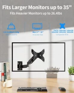 Single Monitor Wall Mount For 17" -35'' Monitors MU2009 -Mountup Store 7134QqpXoOL. AC SL1500