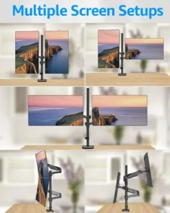 Full Motion Dual Monitor Desk Mount For Max 32'' Monitors MU6012A -Mountup Store 7152YOHyIbL. AC SL1500