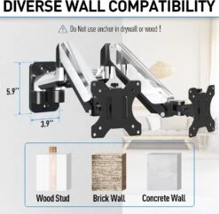 Dual Monitor Wall Mount For Max 32'' Monitors MP2002 -Mountup Store 717apepqe8S. AC SL1500