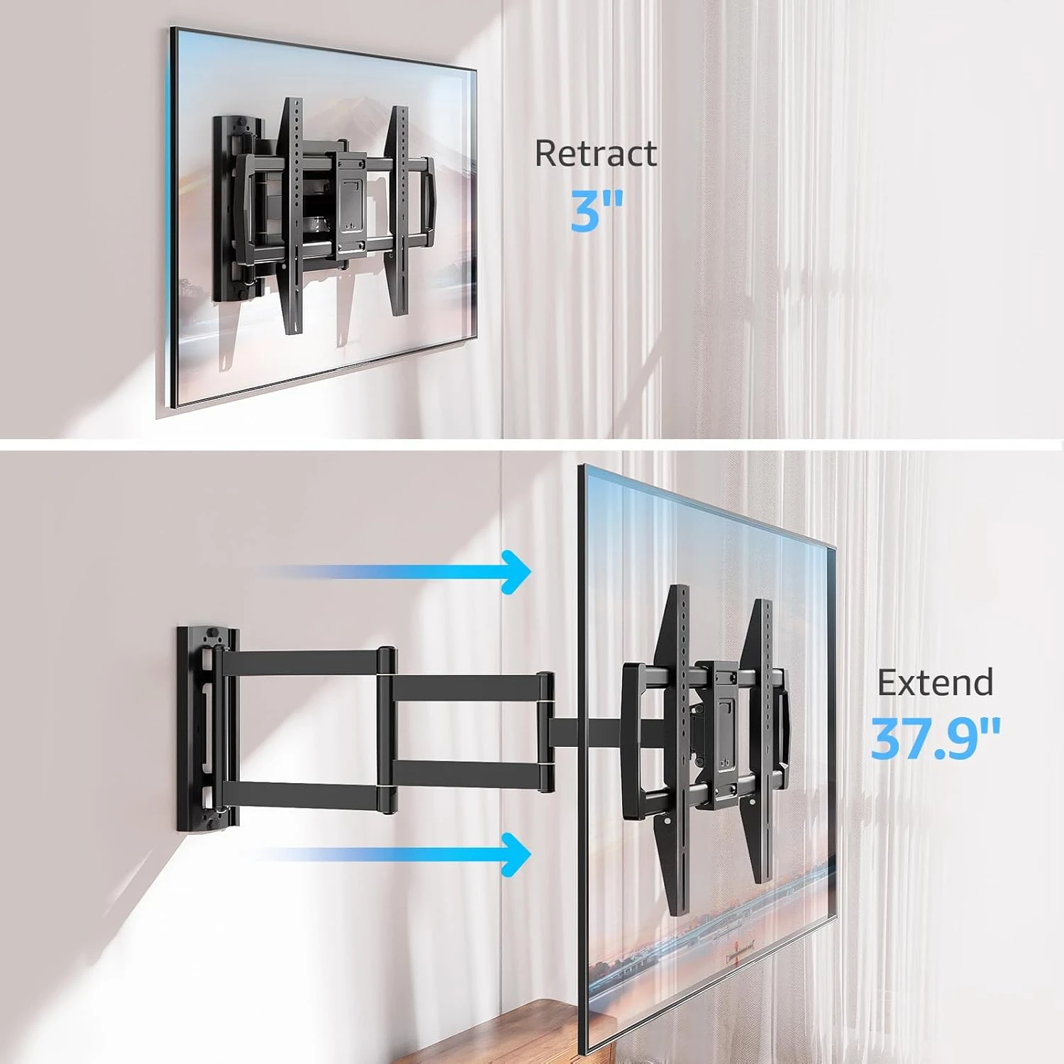 Full Motion Corner TV Wall Mount For 32"-75" TVs MU0057-L 5 Full Motion Corner TV Wall Mount For 32"-75" TVs MU0057-L - Image 3