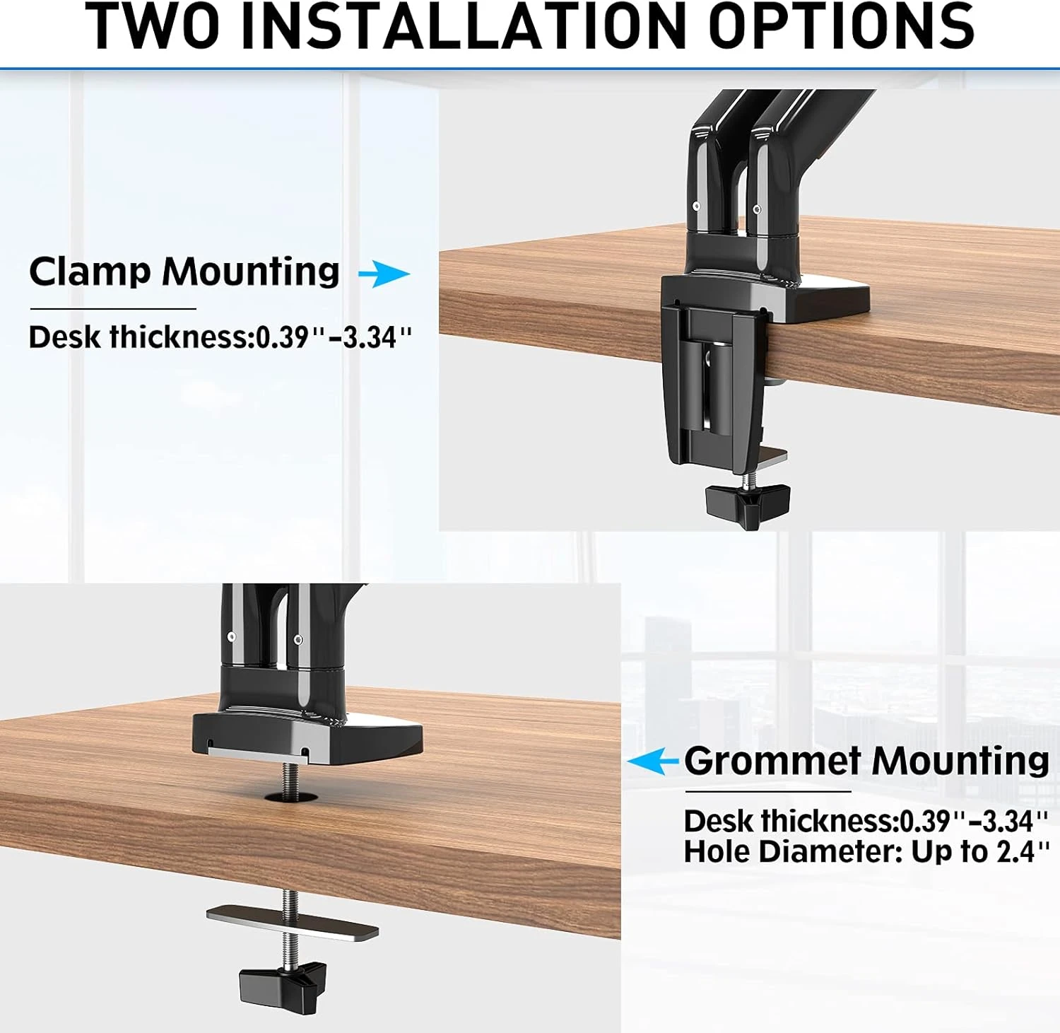 Dual Monitor Ultrawide Desk Mount For 2 Max 35'' Monitors MU0033 8 Dual Monitor Ultrawide Desk Mount For 2 Max 35'' Monitors MU0033 - Image 6