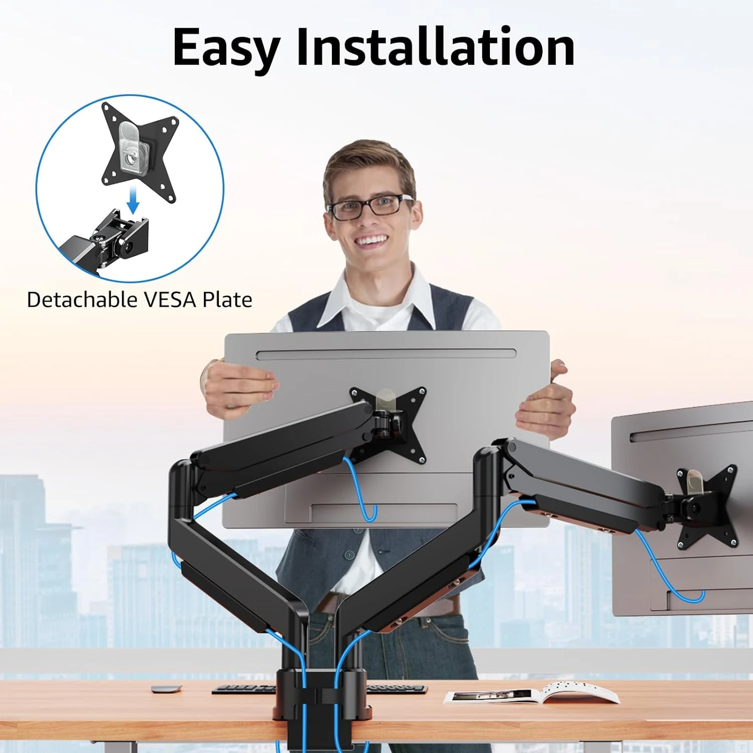 Dual Monitor Ultrawide Desk Mount For 17"-42'' Monitors MUA7012 8 Dual Monitor Ultrawide Desk Mount For 17"-42'' Monitors MUA7012 - Image 6