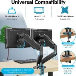 Dual Monitor Desk Mount For 17" -32'' Monitors MU8002 -Mountup Store 71Gm9qvCWBL. AC SL1500