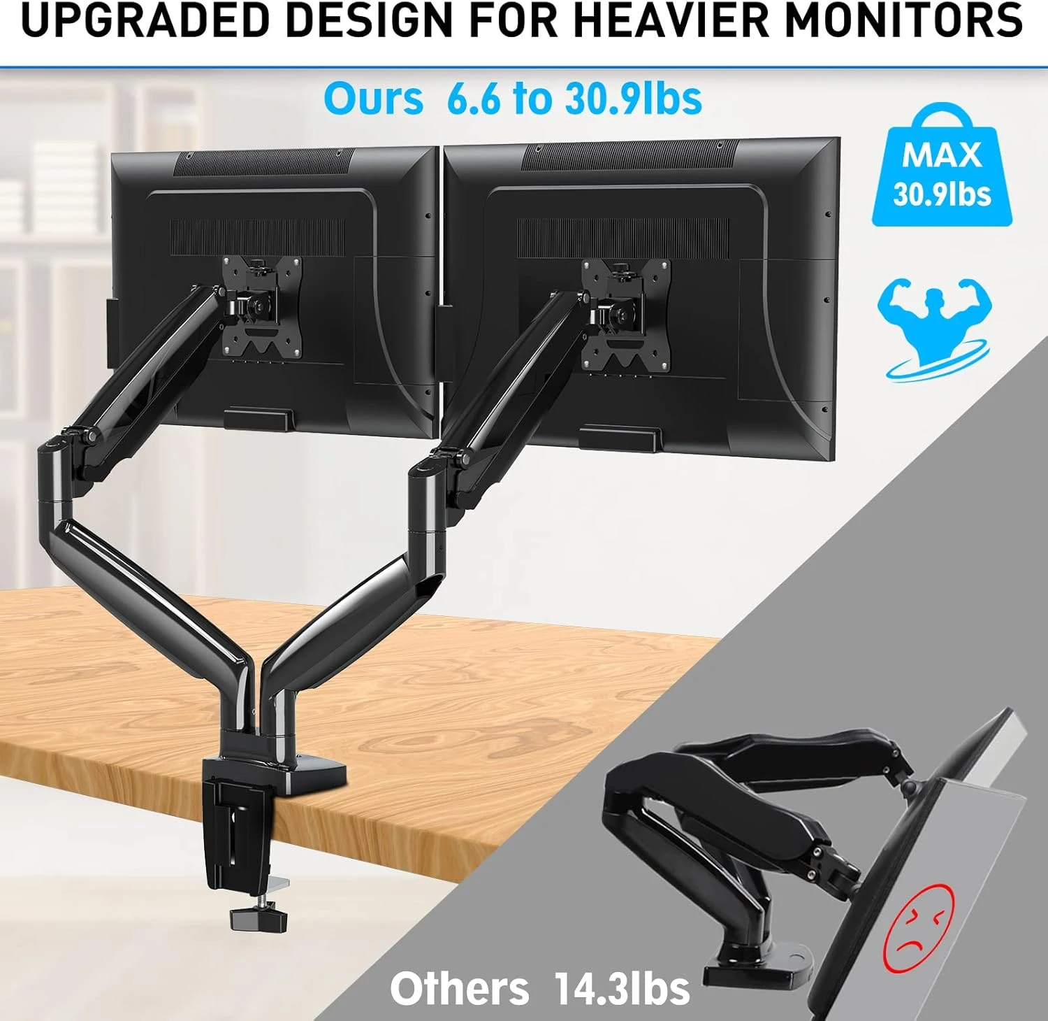 Dual Monitor Ultrawide Desk Mount For 2 Max 35'' Monitors MU0033 5 Dual Monitor Ultrawide Desk Mount For 2 Max 35'' Monitors MU0033 - Image 3