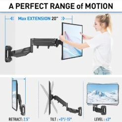 Full Motion Corner TV Wall Mount For 26''-55'' TVs MU0037-B2 -Mountup Store 71TP7 XILDL. AC SL1500