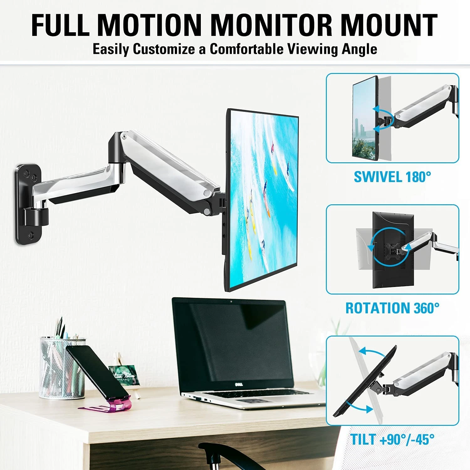 Single Monitor Wall Mount For Max 32'' Monitors MU2001 7 Single Monitor Wall Mount For Max 32'' Monitors MU2001 - Image 5
