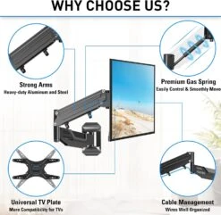 Full Motion Corner TV Wall Mount For 26''-55'' TVs MU0037-B2 -Mountup Store 71kNZ dazCL. AC SL1500