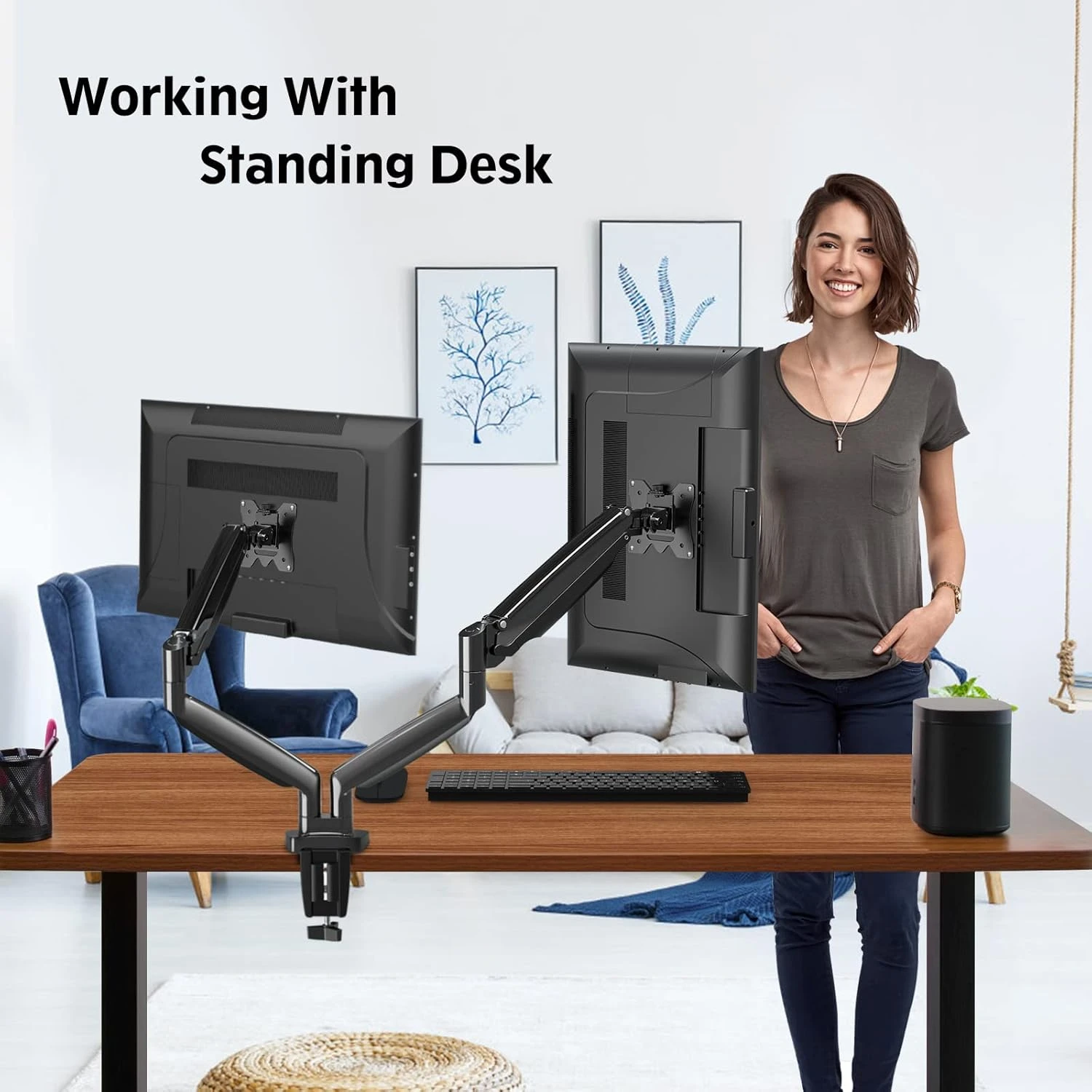 Dual Monitor Ultrawide Desk Mount For 2 Max 35'' Monitors MU0033 11 Dual Monitor Ultrawide Desk Mount For 2 Max 35'' Monitors MU0033 - Image 9