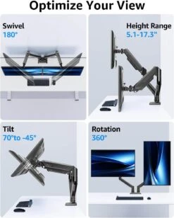 Freelift Dual Monitor Desk Mount For 13'' To 32'' Monitors MU8014B -Mountup Store 71mZXe3Mn L. AC SL1500