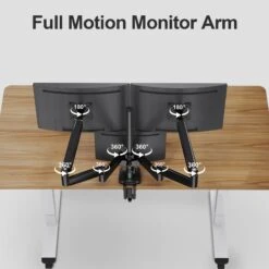 Full Motion Triple Monitor Desk Mount For Max 32'' Monitors MUM-8004A -Mountup Store 8.1