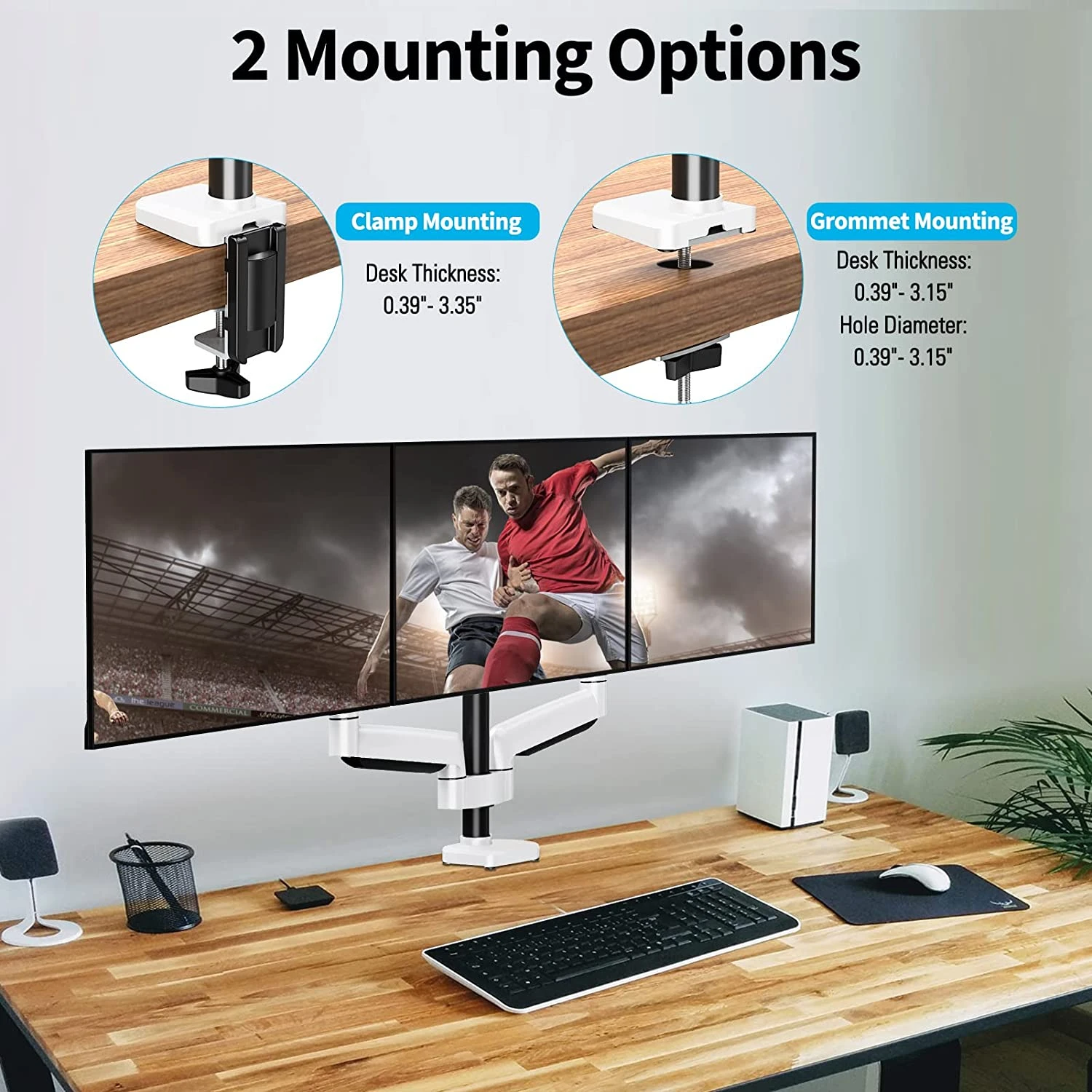Triple Monitor Desk Mount For Max 32'' Monitors MU8003 MU8004 9 Triple Monitor Desk Mount For Max 32'' Monitors MU8003 MU8004 - Image 7