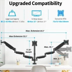 Triple Monitor Desk Mount For Max 32'' Monitors MU8003 MU8004 24 Triple Monitor Desk Mount For Max 32'' Monitors MU8003 MU8004 -Mountup Store 8043 f0262eaf 9dae 4ae4 9aea 9f29ffc3b73c
