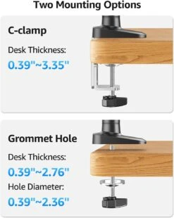 MOUNTUP Single Monitor Desk Mount Holds Max 26.5lbs, Monitor Mount For 13-34 Inch, Full-Motion Monitors Stand, Height Adjustable Gas Spring Monitors Arm With C-Clamp＆Grommet Base -Mountup Store 8 197ba7fc 9287 4049 ae05 7c4369e2b1f0