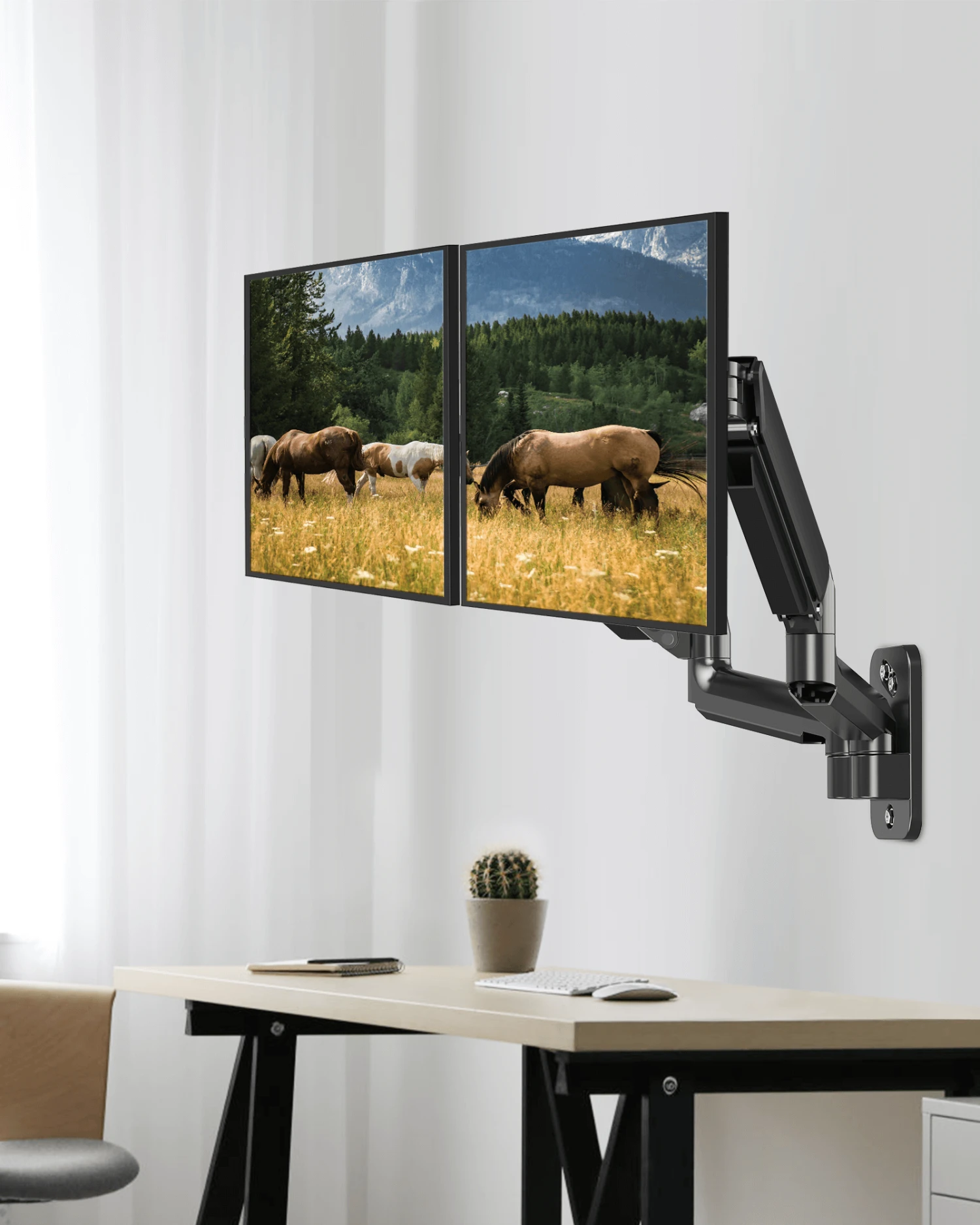 Dual Monitor Wall Mount For 2 Max 32'' Monitors MUA2004 4 Dual Monitor Wall Mount For 2 Max 32'' Monitors MUA2004 - Image 2
