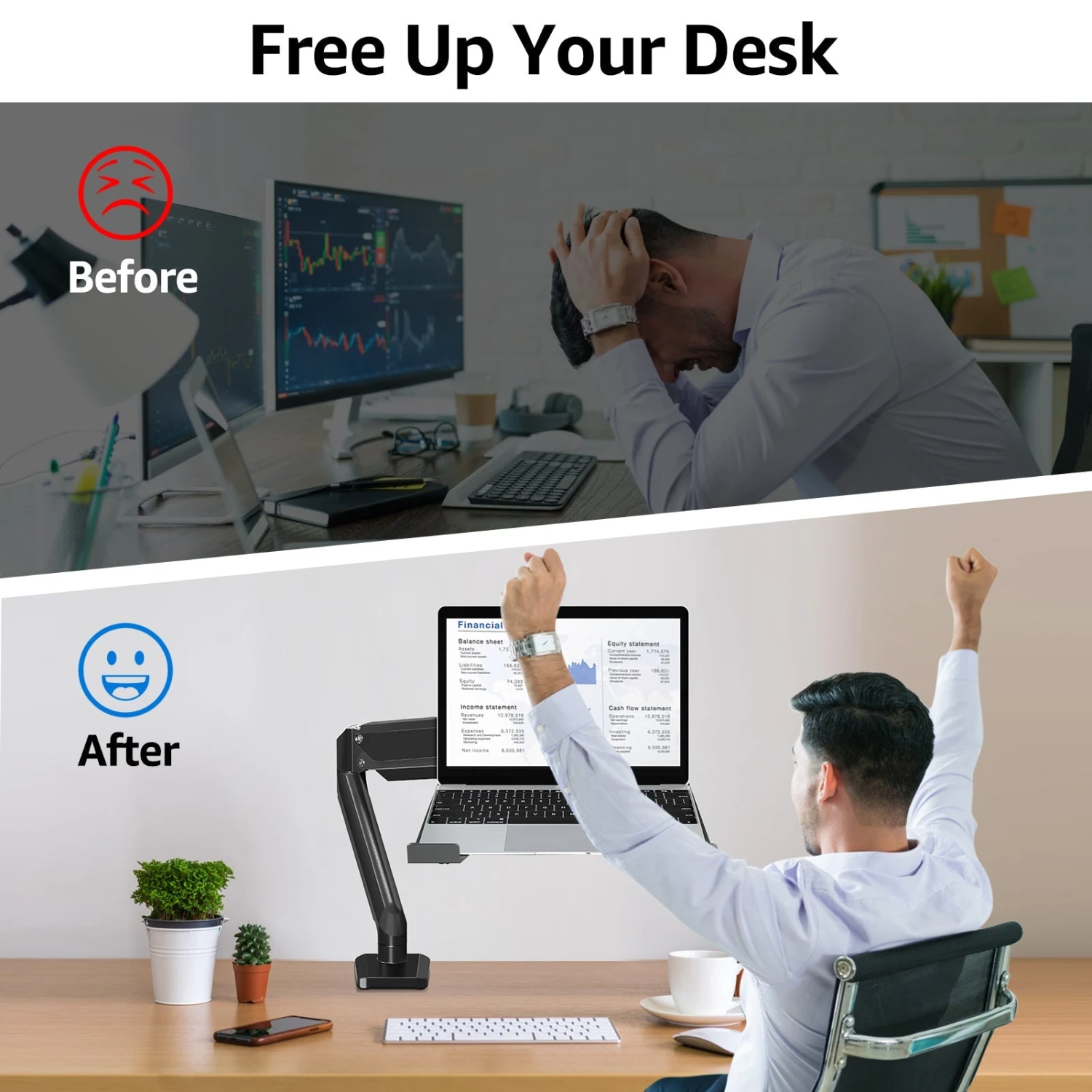 Laptop Arm Mount For Desk Holds 3.3-17.6lbs MUM-4007 8 Laptop Arm Mount For Desk Holds 3.3-17.6lbs MUM-4007 - Image 6