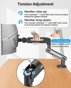 MOUNTUP Dual Monitor Mount Holds For 4.4-26.5lbs, Full-motion Monitors Stand Max 39 Inch, Gas Spring Monitor Stand For 2 Monitor, Height Adjustable Monitors Desk Mount With C-Clamp＆Grommet Base -Mountup Store 9 9ccac9d9 3a85 412e 9c53 59f605f72293