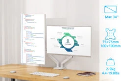 Freelift Dual Monitor Desk Mount For 13'' To 34'' Monitors MUA8014W -Mountup Store A1 5f18e84a b854 481e 9aa9 f5b1914844d1