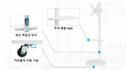 MOUNTUP Monitor Floor Stand Hold Up To 15kg/33lbs TV Mount Cart MUT1101W -Mountup Store A 03