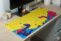 Deskmat Mousepad QwertyKey Octopus Yellow 4mm Stitched Edges(Deskmat Mousepad Qwertykey Octopus Galben 4mm Margini Cusute) -Mountup Store Deskmat qwertykey octopus 1