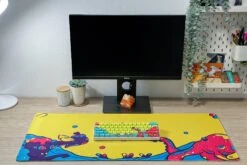 Deskmat Mousepad QwertyKey Octopus Yellow 4mm Stitched Edges(Deskmat Mousepad Qwertykey Octopus Galben 4mm Margini Cusute) -Mountup Store Deskmat qwertykey octopus 2