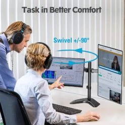 Dual Monitor Desk Stand For 13''-27’’ Monitors MU1004 -Mountup Store FDA3