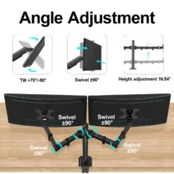 Full Motion Dual Monitor Desk Mount For 17''-32'' Monitors MUA0002 -Mountup Store MP0002 3 9ce2f5c1 d16f 4c2b a24d a6468693fb8d