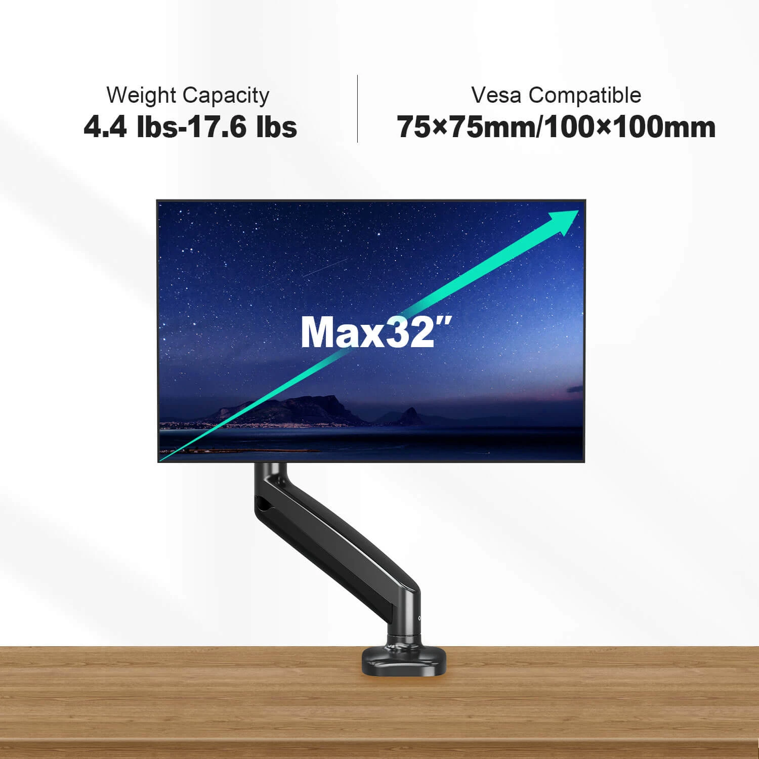 Single Monitor Desk Mount For 13''-32'' Monitors MU0004-AU 5 Single Monitor Desk Mount For 13''-32'' Monitors MU0004-AU - Image 3
