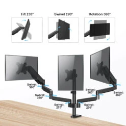 Triple Monitor Desk Mount For 17''-27'' Monitors MP0006 13 Triple Monitor Desk Mount For 17''-27'' Monitors MP0006 -Mountup Store MP0006 3