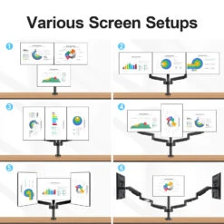 Triple Monitor Desk Mount For 17''-27'' Monitors MP0006 14 Triple Monitor Desk Mount For 17''-27'' Monitors MP0006 -Mountup Store MP0006 4