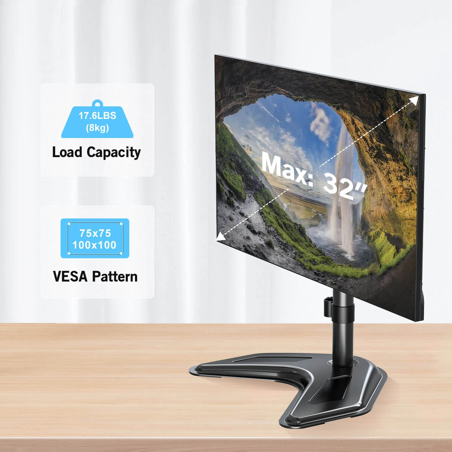 Single Monitor Desk Stand For 13''-32'' Monitors MUA0023 5 Single Monitor Desk Stand For 13''-32'' Monitors MUA0023 - Image 3