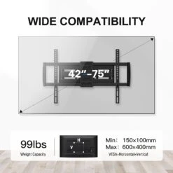 Full Motion TV Wall Mount For 42''-75'' TVs Up To 16'' Wood Stud MP0054 13 Full Motion TV Wall Mount For 42''-75'' TVs Up To 16'' Wood Stud MP0054 -Mountup Store MP0054 2 926a84ed 563a 4e9c 9a75 07b4cabe8c80