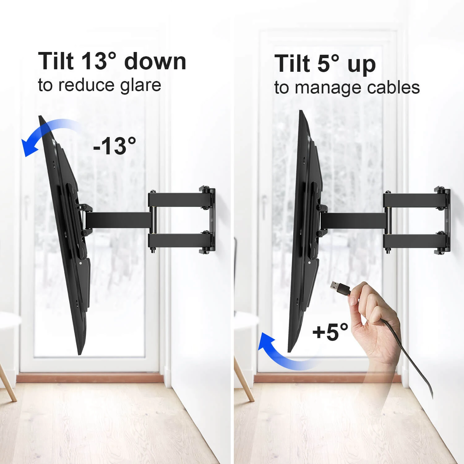 Full Motion TV Wall Mount For 42''-75'' TVs Up To 16'' Wood Stud MP0054 8 Full Motion TV Wall Mount For 42''-75'' TVs Up To 16'' Wood Stud MP0054 - Image 6