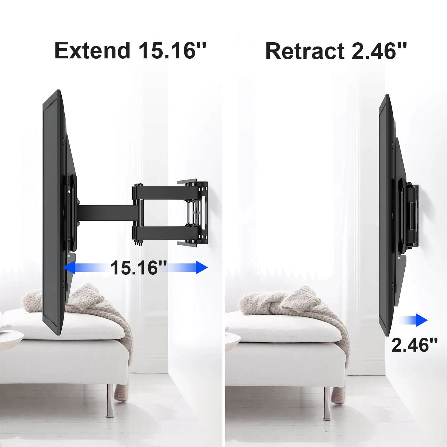 Full Motion TV Wall Mount For 42''-75'' TVs Up To 16'' Wood Stud MP0054 9 Full Motion TV Wall Mount For 42''-75'' TVs Up To 16'' Wood Stud MP0054 - Image 7