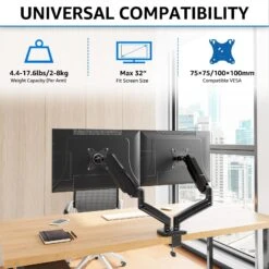 Dual Monitor Desk Mount For Max 32'' Monitors MU0005 -Mountup Store MU0005 4 f7b54aae 1db9 4d47 9945 7aaf9d247c7f