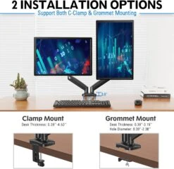 Dual Monitor Desk Mount For Max 32'' Monitors MU0005 -Mountup Store MU0005 5