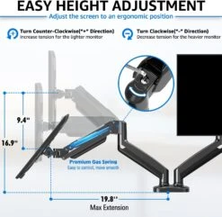 Dual Monitor Desk Mount For Max 32'' Monitors MU0005 -Mountup Store MU0005 6