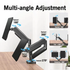 Dual Monitor Desk Mount For Max 32'' Monitors MU0005 -Mountup Store MU00053