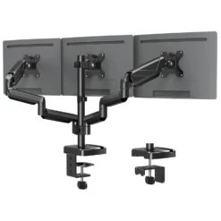 Full Motion Triple Monitor Desk Mount For Max 27'' Monitors MU0006A