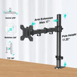 Single Monitor Desk Mount For 13''- 32'' Monitors MP0001 -Mountup Store MU0013