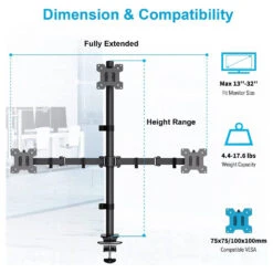 Triple Monitor Desk Mount For 13''-32'' Monitors MU3005 -Mountup Store MU3005 2