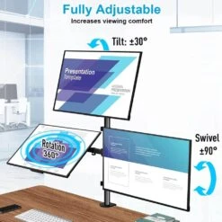 Triple Monitor Desk Mount For 13''-32'' Monitors MU3005 -Mountup Store MU3005 3