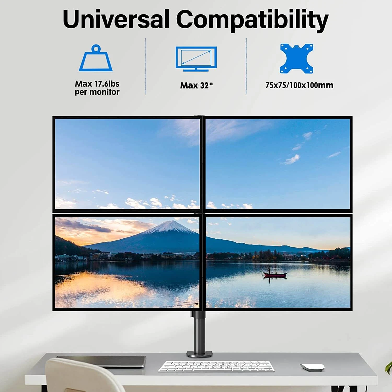 Quad Monitor Desk Mount For 13''-32'' Monitors MUA3007 5 Quad Monitor Desk Mount For 13''-32'' Monitors MUA3007 - Image 3