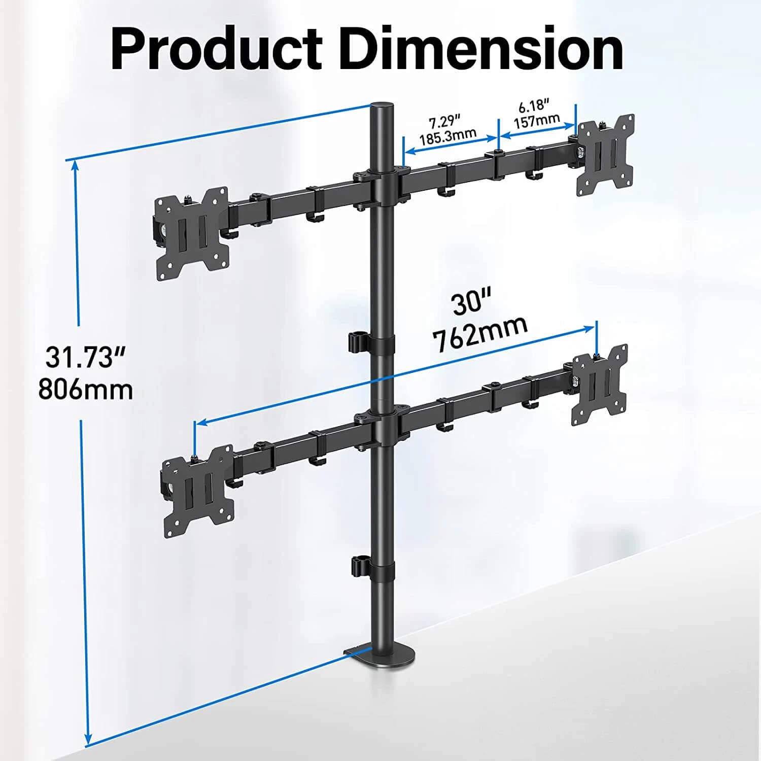Quad Monitor Desk Mount For 13''-32'' Monitors MUA3007 10 Quad Monitor Desk Mount For 13''-32'' Monitors MUA3007 - Image 8