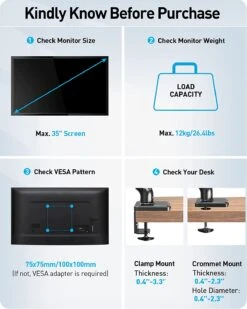 Ultrawide Single Monitor Desk Mount For 13''-35'' Monitors MU7001 -Mountup Store MU7001 5