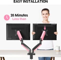 Dual Monitor Desk Mount For 17''-32'' Monitors MU6002-A 16 Dual Monitor Desk Mount For 17''-32'' Monitors MU6002-A -Mountup Store P6027
