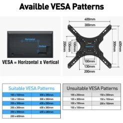 Full Motion TV Wall Mount For 20"-60" TVs MUT0020 -Mountup Store VESA