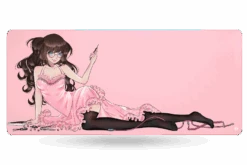 Deskmat Mousepad QwertyKey Anime Waifu 4mm Stitched Edges(Deskmat Mousepad Qwertykey Anime Waifu 4mm Margini Cusute)