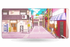 Deskmat Mousepad QwertyKey Japan Street 4mm Stitched Edges(Deskmat Mousepad Qwertykey Japan Street 4mm Margini Cusute)