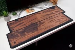 Deskmat Mousepad QwertyKey Wood 4mm Stitched Edges(Deskmat Mousepad Qwertykey Wood 4mm Margini Cusute) -Mountup Store deskmat qwertykey wood 1